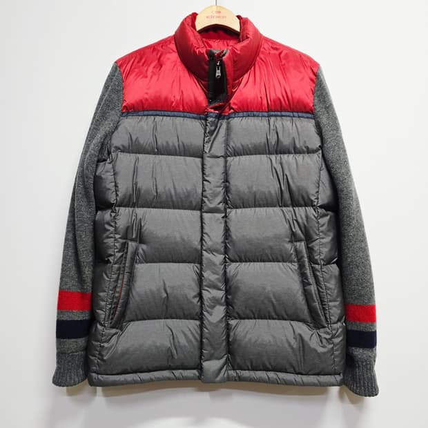 JDX 덕다운패딩 니트 배색 점퍼100