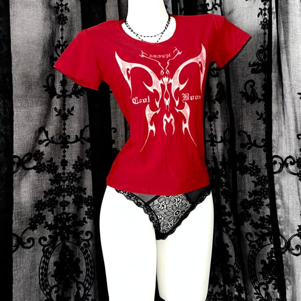 red tribal short sleeve