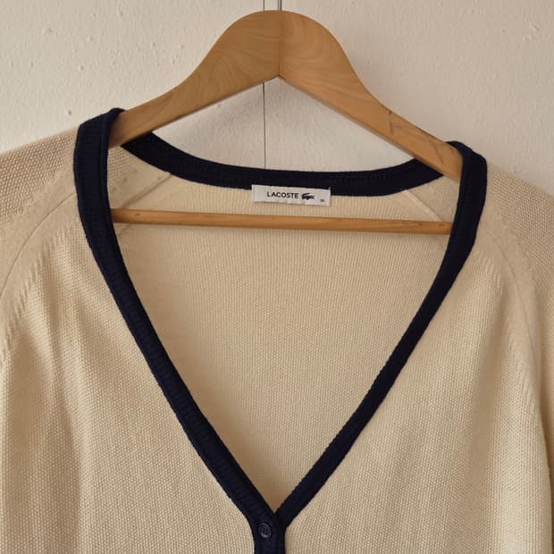 라코스테 여성 울100배색가디건 36가디건