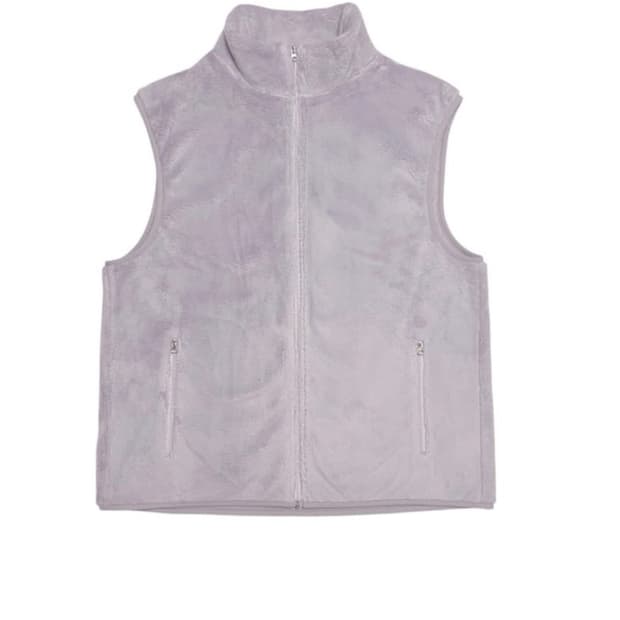 지초이 컴포트 25-004 플리스 보아 베스트 조끼 집업 라벤더 2사이즈