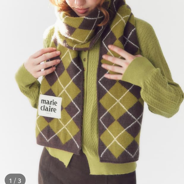 마리끌레르 아가일 목도리 머플러