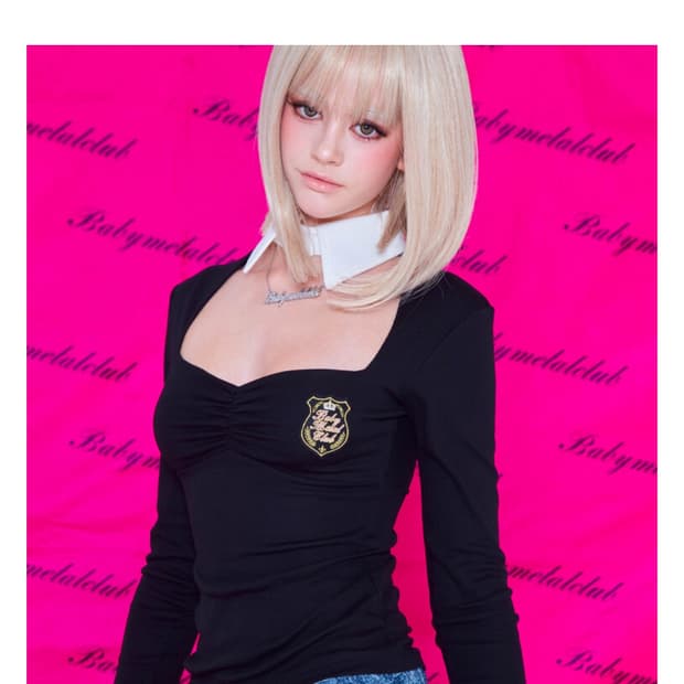 Charmy collar top (black)