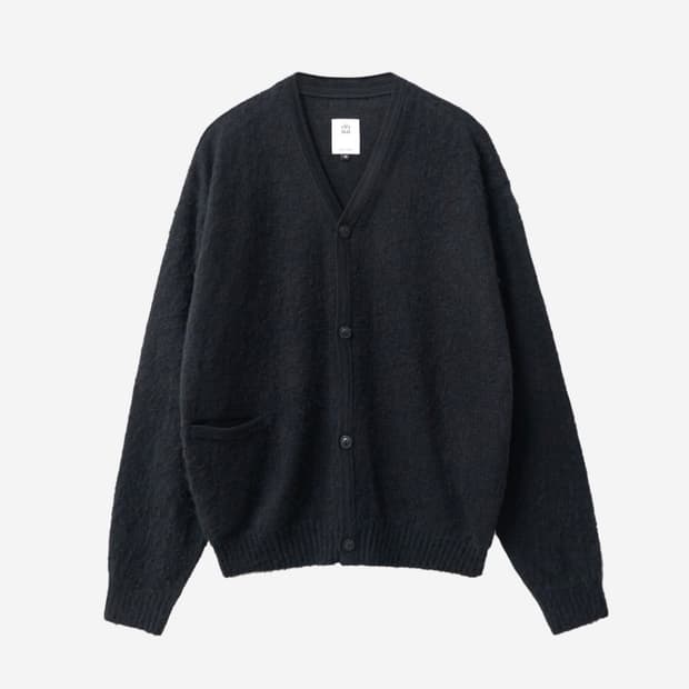 폴리테루 라이트 모헤어 가디건 블랙