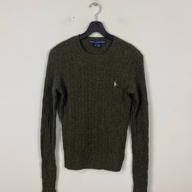 폴로 랄프로렌 스포츠 램스울 꽈배기 니트 S <581>