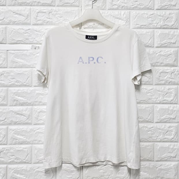 아페쎄 A.P.C. 화이트 로고 반팔티 S