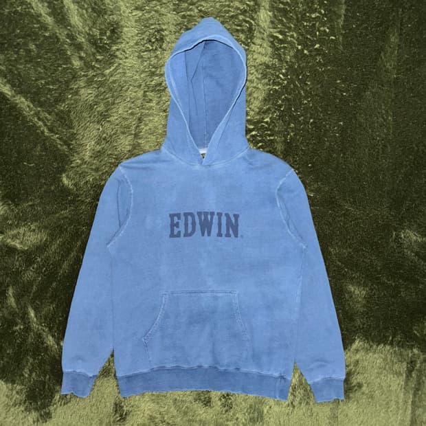 [L] EDWIN 에드윈 재팬 인디고 다잉 로고 후디