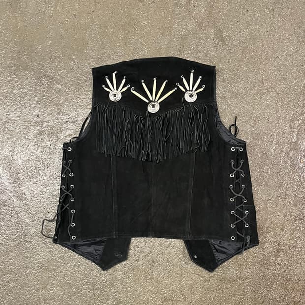 스웨이드 웨스턴 프린지 베스트 (100-105)