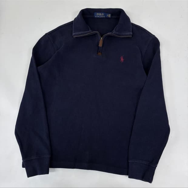 폴로 반집업 니트