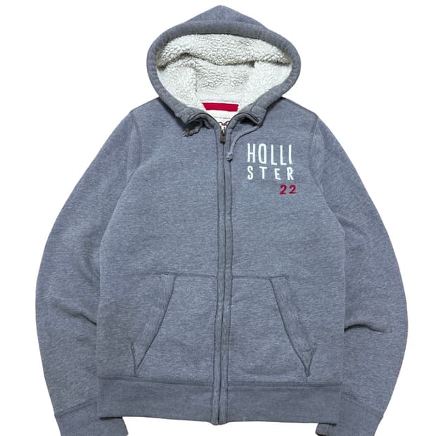 홀리스터 양털 회색 후드집업