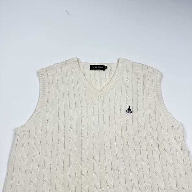 빈폴 클래식 로고 케이블 니트 조끼 (M)