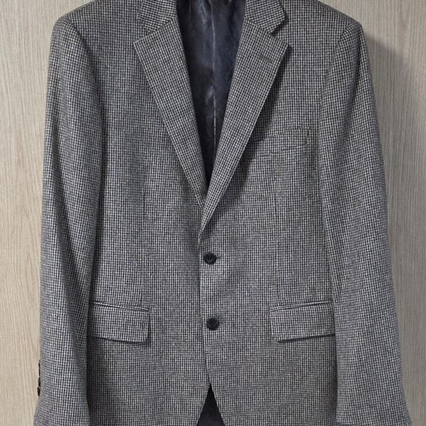 (착샷) 마에스트로 카델 헤링본 하운드투스 블레이저