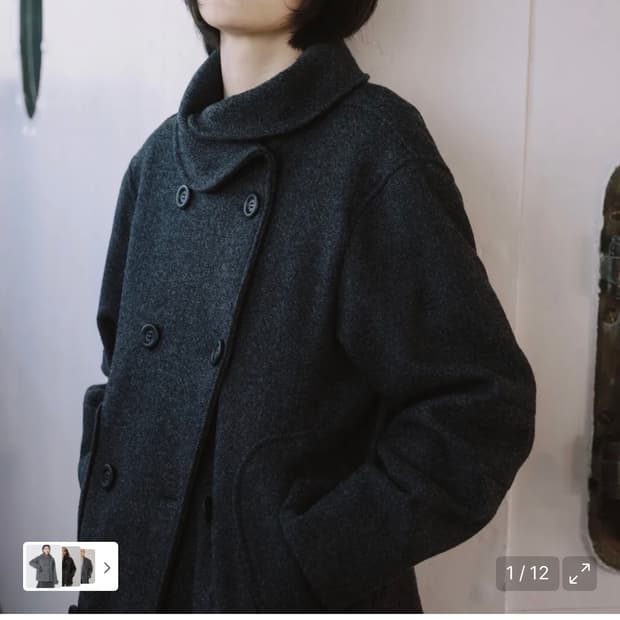 구매) OHESHIO 오헤시오 레이어드 더블 울 코트 챠콜