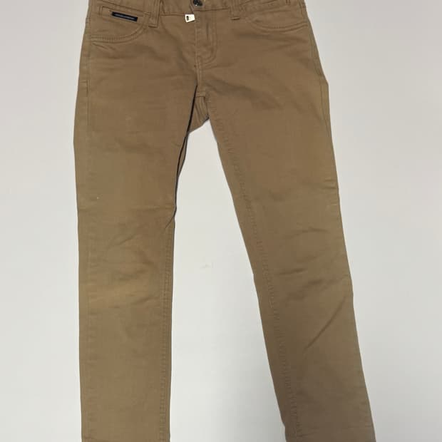 여성 돌체앤가바나 베이지 코튼팬츠