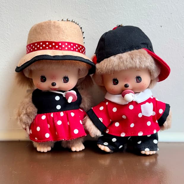 미키미니 땡땡이 도트 몬치치 키링