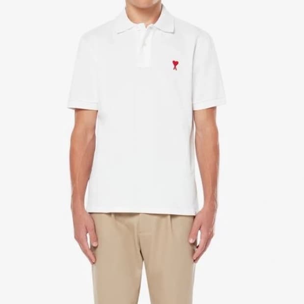 🔥[정품/미개봉]아미 스몰하트 화이트 반팔 카라티🔥