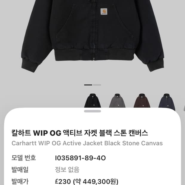 칼하트 액티브 자켓