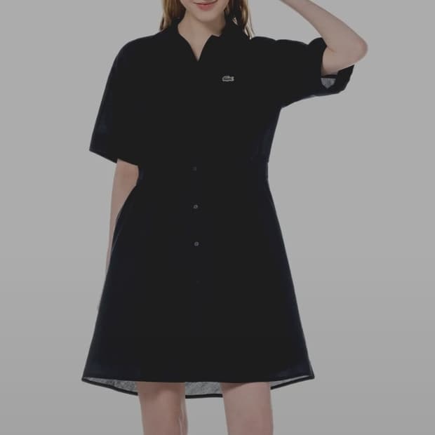 라코스테 오픈 카라넥 린넨 혼방 셔츠 원피스 S _ 여성