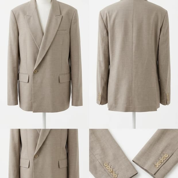 로우 클래식 베이지 더블 자켓