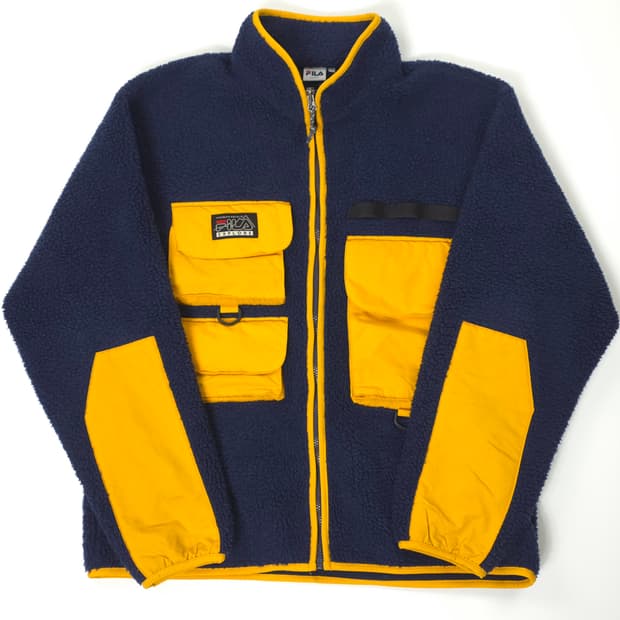 휠라 루즈핏 플리스 자켓 네이비 (XL)