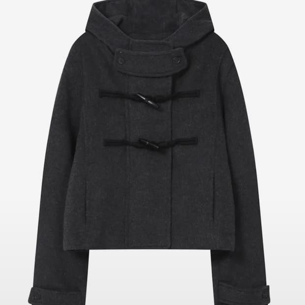 미세키서울 더플후디숏코트 챠콜