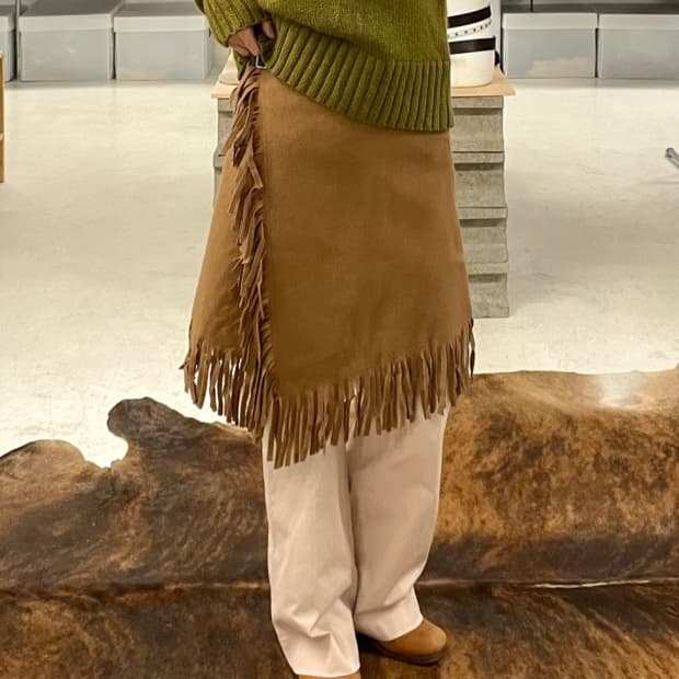 RAY BEAMS fringe wool skirt 빔즈 프린지 스커트