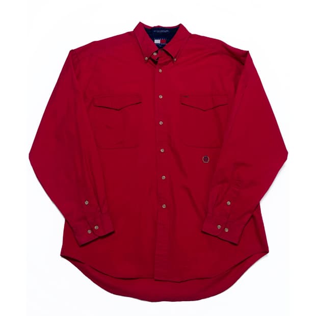 (L)90`sVINTAGE 타미힐피거 버튼다운 코튼100 셔츠