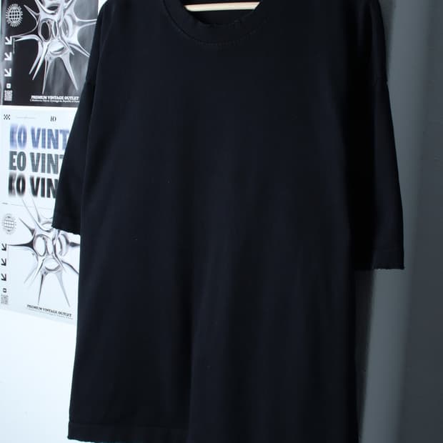 (XL-2XL) 자라 반팔 티셔츠 빅사이즈 블랙 무지 그런지-H31730