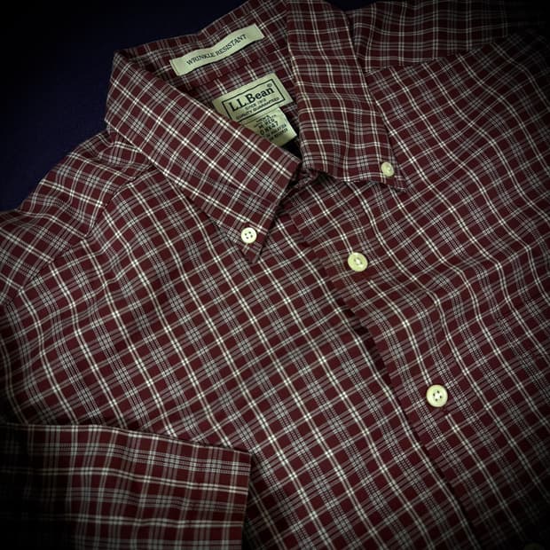 L.L.Bean Burgundy Check Shirt