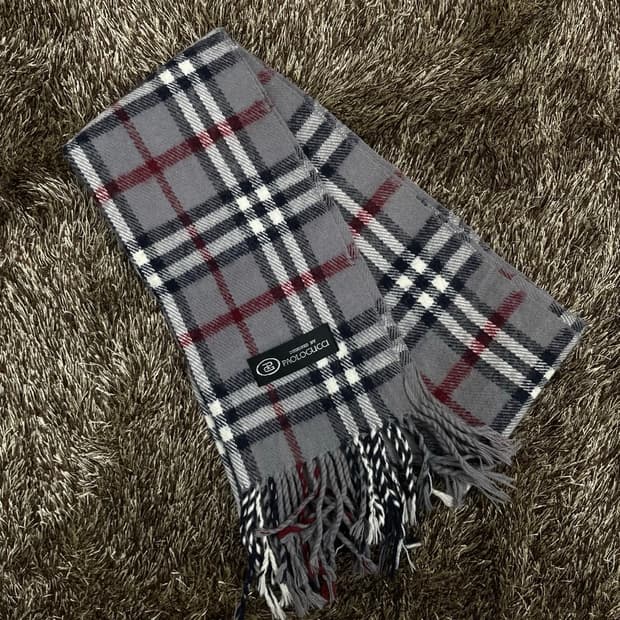 파올로구찌 PAOLOGUCCI 그레이 체크 머플러 목도리