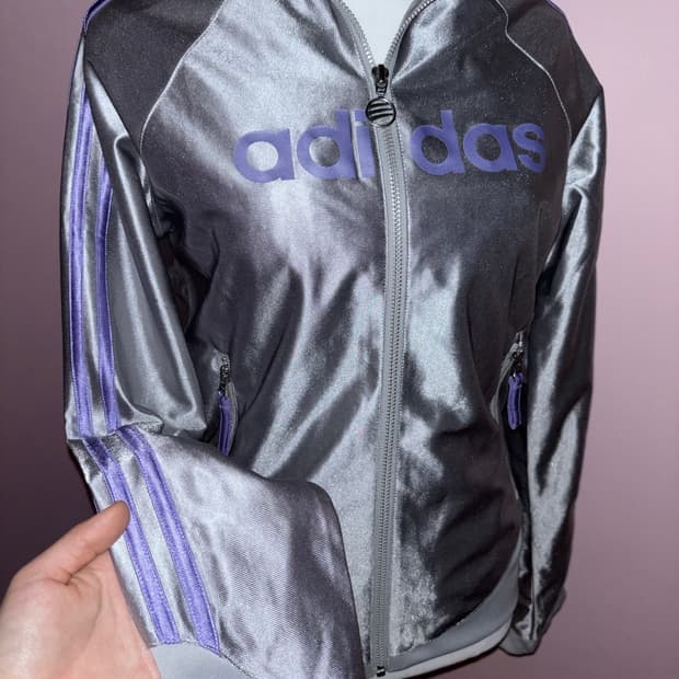 아디다스 져지 올드스쿨 실버 퍼플 트랙탑 저지 자켓 키치 보라 