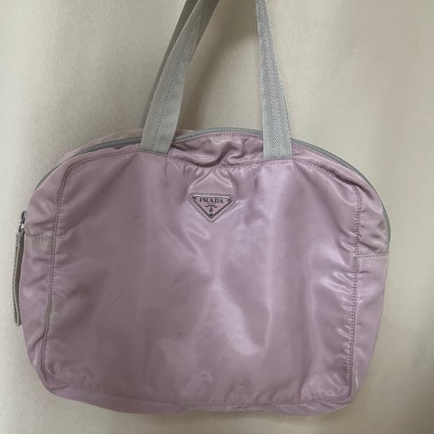 프라다 나일론 빈티지 숄더백 연보라 백