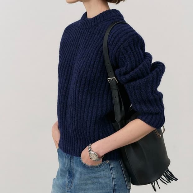 던스트 청키 크루넥 니트 S