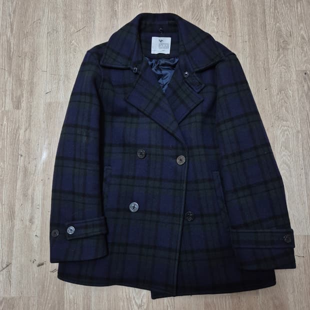 유앤엘씨 남성 울 체크 더블 코트 L(100)