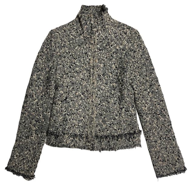 빈티지 트위드 집업 자켓