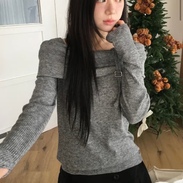 노비야카 stay buckle knit t