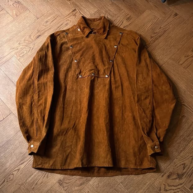 [XL]90's 유로 빈티지 리얼 스웨이드 풀오버 웨스턴 셔츠