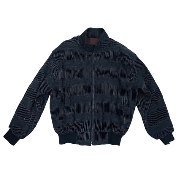 빈티지 플리츠 블루종 봄버자켓