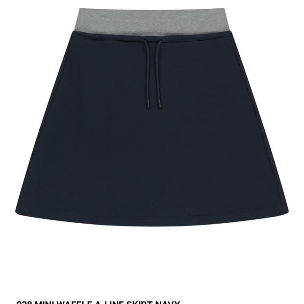 코이세이오038 미니와플 에이라인 스커트 네이비