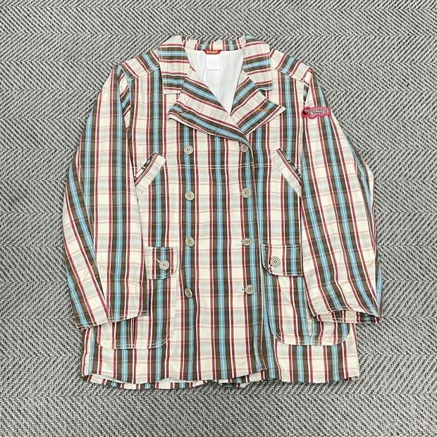 오일릴리 스트라이프 더블 버튼 자켓 v0110