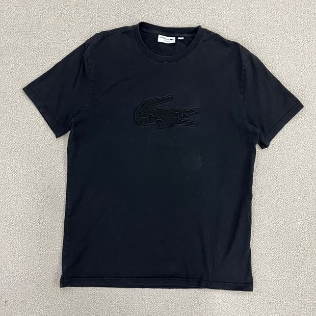 XL 라코스테 빅크록자수 반팔 티셔츠 0224M