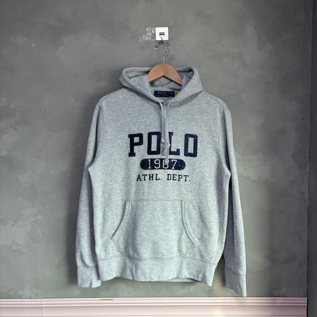 폴로 랄프로렌 빅로고 후드티 그레이