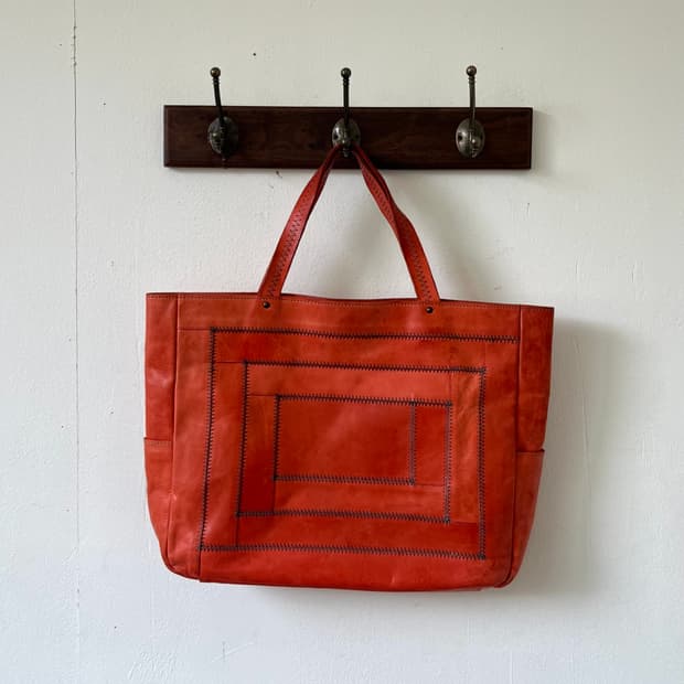 Cuir Jouer Cube 카멜 레더 백
