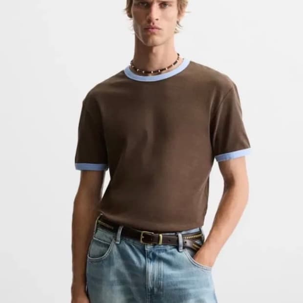 (구매) 자라 rib 배색 링거티