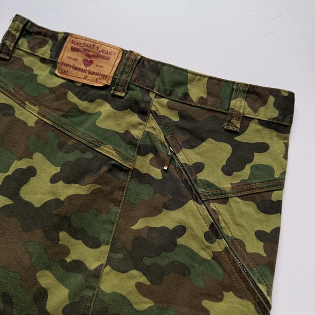 Military Mix Zipper Mini Skirt 0344