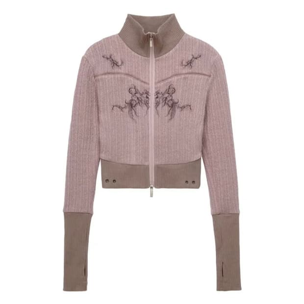 허그유어스킨 hugyourskin 프릴니트집업 후드집업 코이세이오