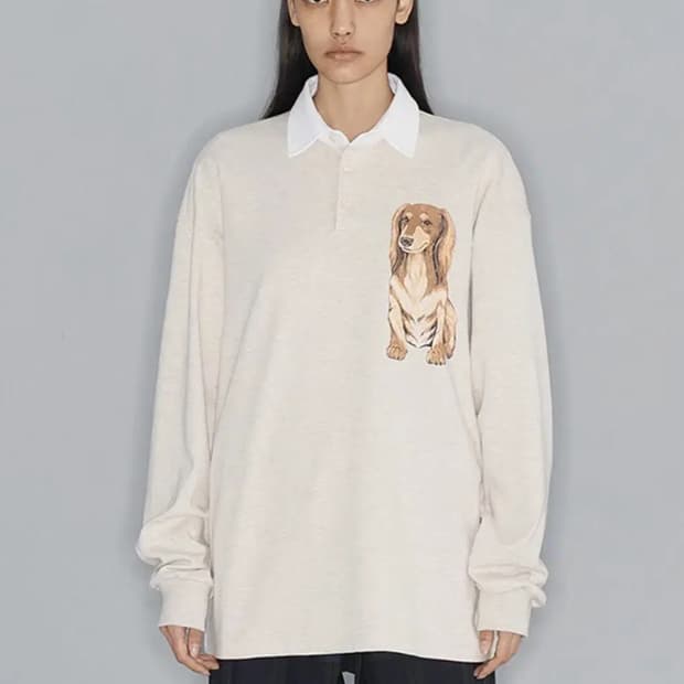 구해요) 오픈와이와이 도그 럭비 셔츠 오트밀