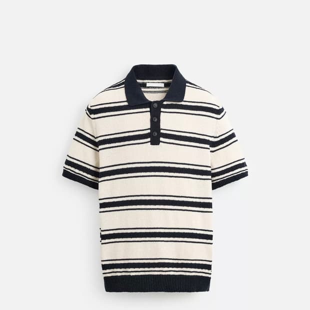 Zara 스트라이프 자카드 니트 폴로셔츠