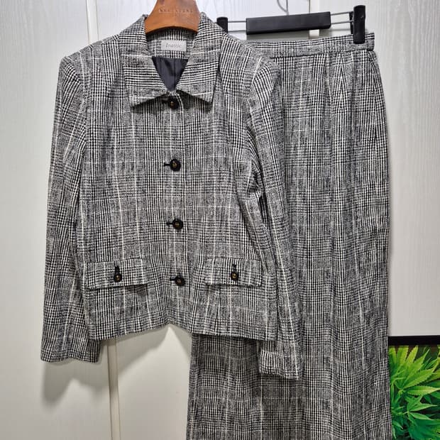 (세일)JPN빈티지.Inattic 체크 스커트 트위드 세트
