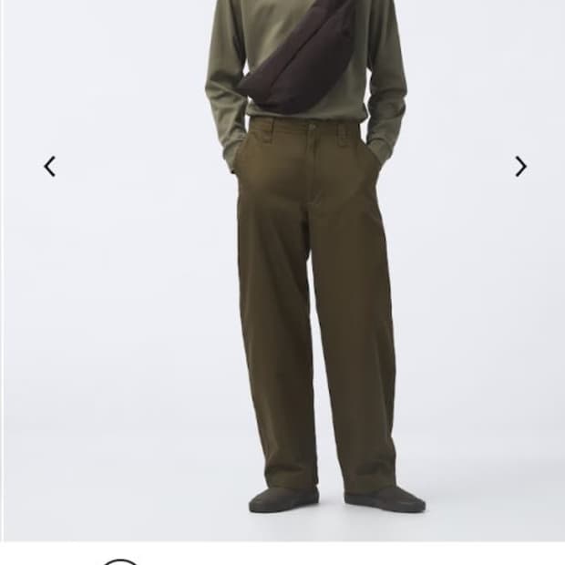 유니클로 U 와이드핏 치노팬츠 올리브 76(30) 사이즈