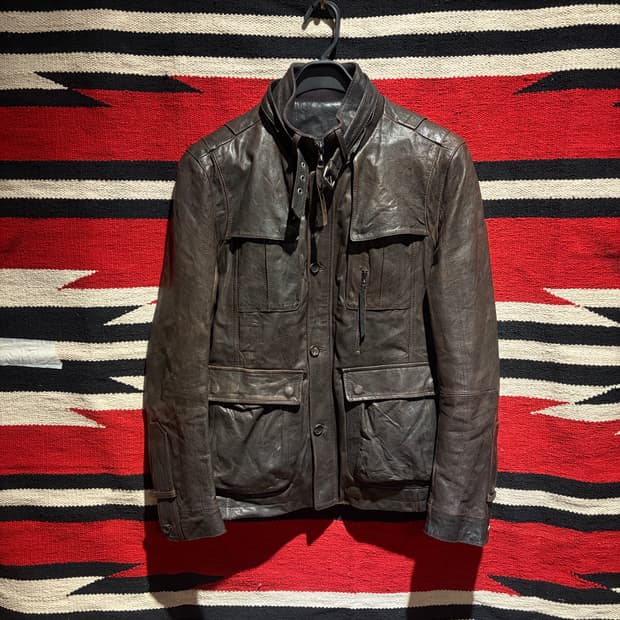 Biker pocket leather jacket / 바이커 레더 자켓
